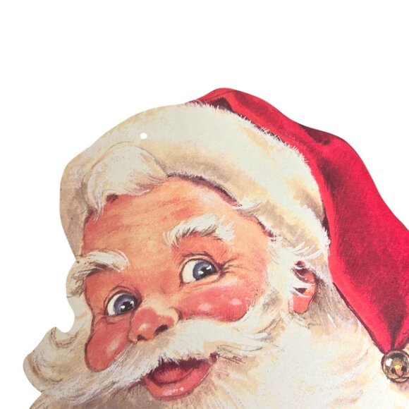 Vintage Christmas Santa Claus Die Cut Decor Gibson Greetings Inc USA 14" NOS - Picture 5 of 9